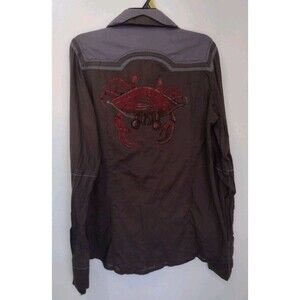 Ayyawear Rare One Of A Kind Hand painted Crab Art To Wear Cotton Western Shirt M